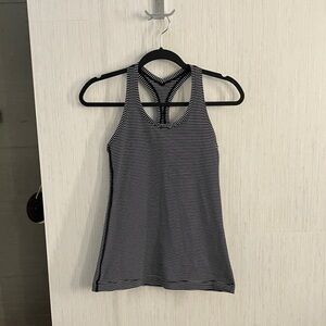 Lululemon Striped Workout Tank Top - Black & White Stripe
